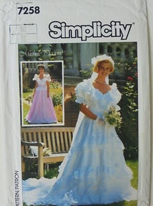 Simplicity 7258 Misses Lined Brides Bridesmaid Dresses Sewing Pattern Sz 10 FF - Picture 1 of 2