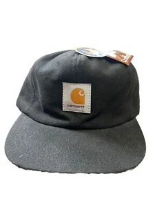 NOS Vtg CARHARTT Black Thermolite Ear Neck Flap Hunting Trapper Canvas Hat - Picture 1 of 7