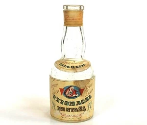 Botella de licor en miniatura Estomacal Montana sello de impuestos de gran licor vacío de colección - Imagen 1 de 8
