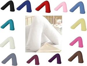 New V Shaped Orthopedic PILLOW With Free Variety Of Colors Polycotton Pillowcase - Picture 1 of 18