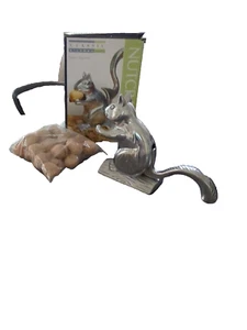 Squirrel Nutcracker “Nutty Squirrel” Aluminum Nut Cracker Festive Holiday - Picture 1 of 2