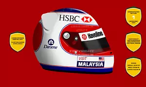 Rubens Barrichello F1 Helmet Stickers Vinyl 1995 -2009 Brawn - Scuderia GP - Picture 1 of 9