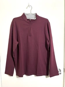 NEW Mizzen + Main ProFlex Quarter Zip Medium Dark Red Maroon Pullover Stretch - Picture 1 of 10