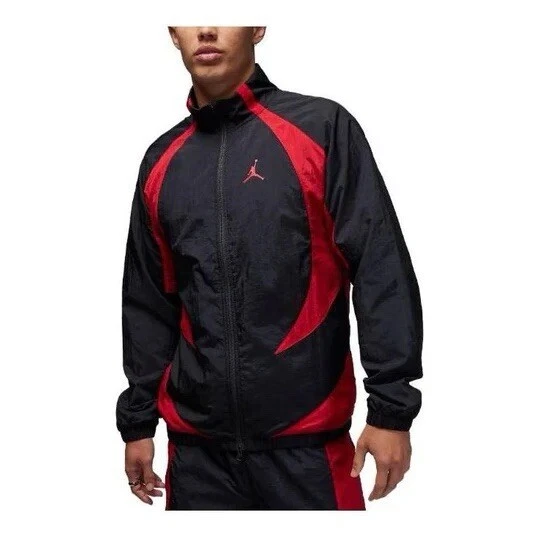 Nike Jordan Sport Jam Warm Up Woven Track Jacket Bred Black Red Large DX9367-013