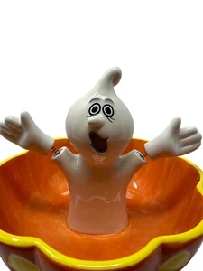 DEPT 56 Halloween Bonboniere Schale Geist mit wackelnden Armen Kürbis Jack O Laterne - Bild 1 von 5