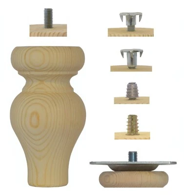 Muebles de pino de madera pie de tulipán pequeño 66 mm x 120 mm pies ELIGE EL AJUSTE A3TF Foto 1 de 2