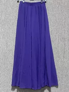 v28 Women Full/Ankle Length Elastic Pleated Maxi Chiffon Long Skirt Med Purple - Picture 1 of 8