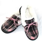 Earth Origins Women's Pink/Grey Plaid Moccasin Slip-On Shoes Size 9 New