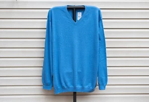 Peter Millar Sweater Mens 2XL Blue Cashmere Blend V Neck Long Sleeve Career - Picture 1 of 4