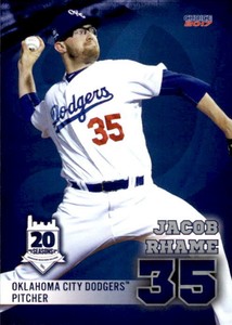 2017 Oklahoma City Dodgers Choice #22 Jacob Rhame Atlanta Georgia Baseball Card