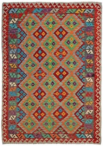 Alfombra tejida a mano Kelim Afghan Hindu Kusch 234 x 164 cm alfombra oriental nueva - Imagen 1 de 8