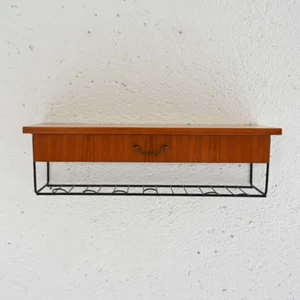 MidCentury Comodino sospeso con cassetto, design scandinavo vintage, 60s - Picture 1 of 7