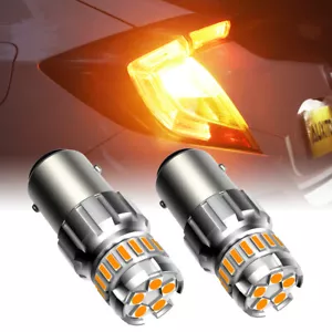 AUXITO 1157 Amber Yellow LED Turn Signal Indicator Parking Light Bulbs CANBUS - Bild 1 von 12