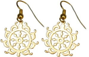 Pendientes de chakra Sudarshan de color dorado CE - protección divina Sri Sudarshan - Imagen 1 de 1