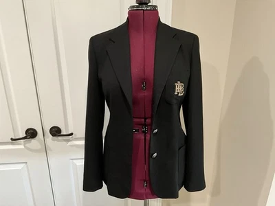 LAUREN RALPH LAUREN VINTAGE EQUESTRIAN BLACK CREST BLAZER ABSOLUTELY STUNNING.   - Image 1 of 4