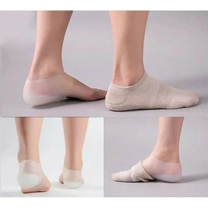 Silicone Heel Cushion Elastic Gel Heel Pads Portable Height Increased Insole - Picture 1 of 21