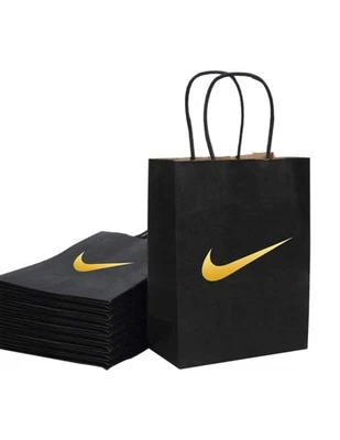 Bolsas Swoosh inspiradas en diseñadores para fiestas | Tema de baloncesto | Paquete de 10 | Negras Foto 1 de 4