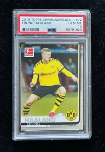 2019-20 Topps Chrome Bundesliga Erling Haaland Rookie Card #72 PSA 10 - Picture 1 of 2