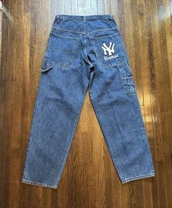 Vintage Adidas Jeans Herren 36 (34x34) New York Yankees Blau Denim Baggy Carpenter Y2K - Bild 1 von 12
