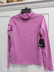 Girls Pink Nike Pro Dri Fit Long Sleeved Shirt Size XL Training Style 518168 - Picture 1 of 5