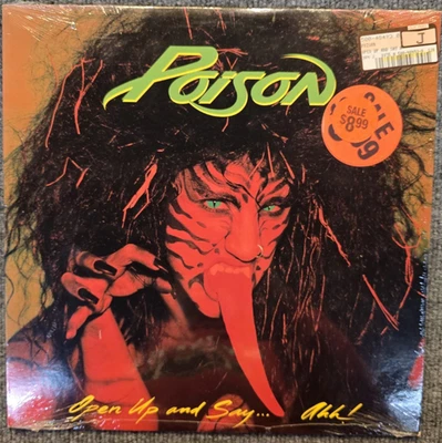 POISON - OPEN UP AND SAY...AHHH - SEALED LP - PULLED FROM SHELVES -1988-CBS/SONY - Image 1 of 2