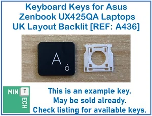 Keyboard Replacement Keys for Asus Zenbook UX425QA Laptops UK Layout Backlit - Picture 1 of 8