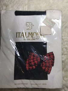 Pantimedias de nailon negras opacas de colección Italmoda rojas a cuadros talla S - Imagen 1 de 5