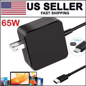 65W USB-C Type-C Adapter Laptop Charger For Lenovo/HP/Samsung/Acer Chromebook US - Picture 1 of 13
