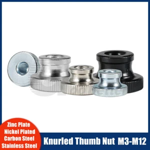 Knurled Thumb Nuts Blind / Though Hole Fixing Hand Grip Knob Female Thread Nut - Picture 1 of 8