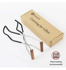 BaBainlab Canning Jar Lifter, Canning Tongs with Walnut Wood Handle Secure Grip - Picture 1 of 7