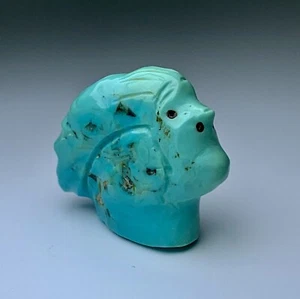 Mid Century Native Zuni Turquoise Chief Bust Fetish By Leekya Deyuse (d.) - Picture 1 of 12