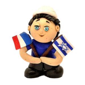 LITTLE JEWISH FIGURE MADE OF CLAY HAND MADE ART DESIGNED - Picture 1 of 1