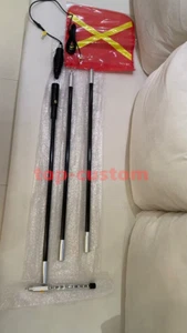 3Section Fiberglass Flag Pole 3M 10FT Safety Flag Pole Mining Whip For Truck UTV - Picture 1 of 7