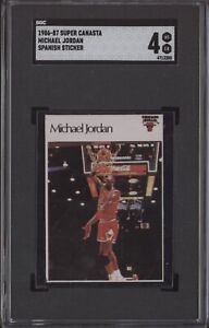 1986-87 Spanish Super Canasta Michael Jordan NBA Stickers Rookie SGC 4  