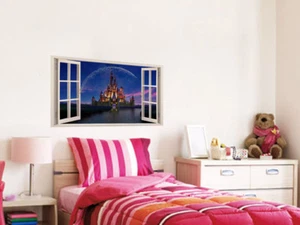 FULL COLOUR Castle Wall Art, PVC Decal, Modern Transfer, 3D Window, Sticker - Picture 1 of 4