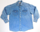 Vtg Guess Georges Marciano Denim Pearl Snap Shirt Size 1 Embroidered Medium USA