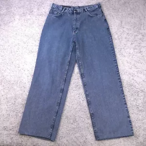 Vintage Edwin Jeans Mens 32 31x27 Baggy Wide Leg Skater Raver Striped Denim Blue - Picture 1 of 15