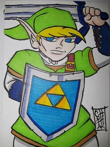 Legend of Zelda Link Original Sketch Card Art - Bild 1 von 1