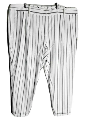 Pantalones capri al tobillo para mujer Calvin Klein talla grande 18 blanco negro a rayas nuevos con etiquetas Foto 1 de 4