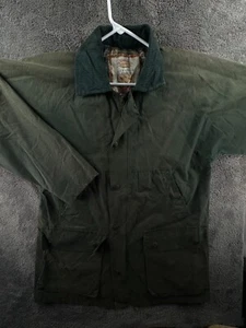 Regatta Waxed Jacket Men Full Zip Green Medium Collared Cargo Military Lined - Picture 1 of 24