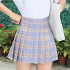 Women Summer Skirt High Waist Stitching Student Pleated Skirts Cute Sweet