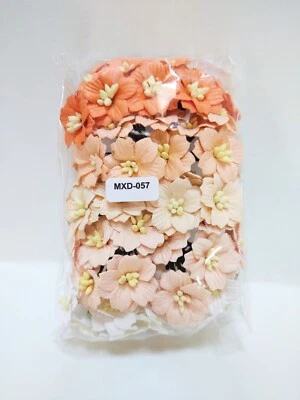 50 Apple Blossoms, Mix Orange Mulberry Paper Apple Blossom #MXD-057 - Image 1 of 2