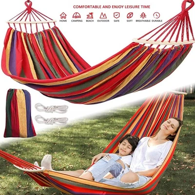 Hamaca portátil de lona premium para camping al aire libre EE. UU. Foto 1 de 4