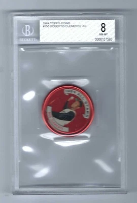 1964 Topps монеты #150 Роберто Клементе как HOF пираты BGS 8 NM-MT - Изображение 1 из 2