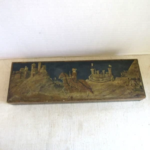 Vintage Florentine Italian Box Gold/Wood Castle/Renaissance/Knight - Picture 1 of 4