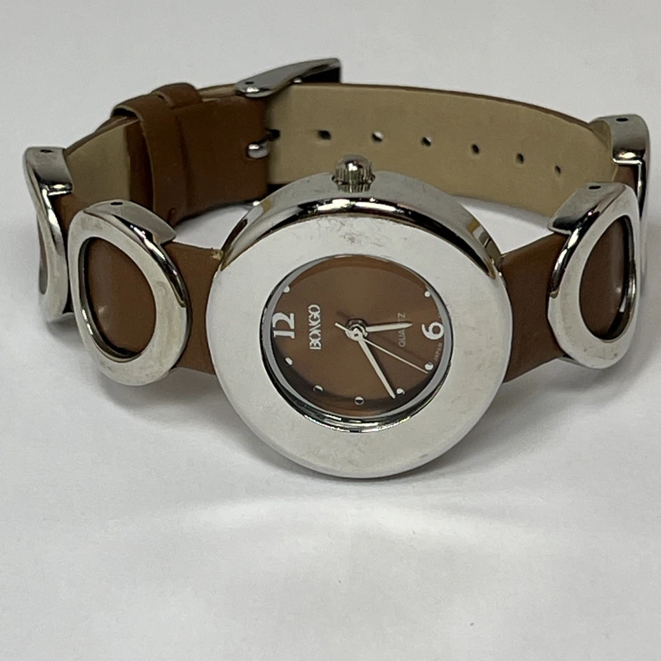 Reloj analógico Bongo vintage para mujer correa de cuero movimiento de cuarzo BG1042  Foto 1 de 4