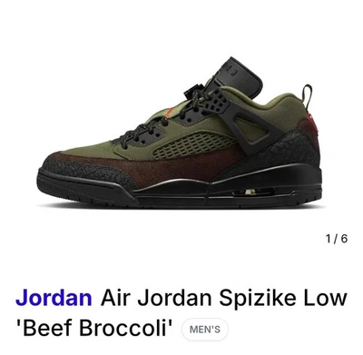 Nike унисекс Air Jordan Spizike низкий средний оливковый/черный IH1782-200 размер-10,5 NWB - Изображение 1 из 4