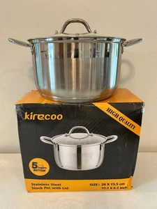 Kirecoo Stainless Steel Stock Pot & Lid 5 Quart Heavy Duty Induction Cooking Pot - Picture 1 of 23