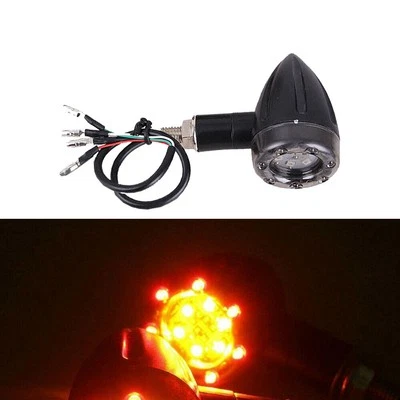 Luz intermitente LED ámbar para motocicleta Harley Dyna Suzuki Boulevard Foto 1 de 4