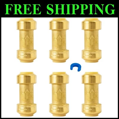 6-Pack Brass Push-to-Connect Check Valve - Image 1 of 4